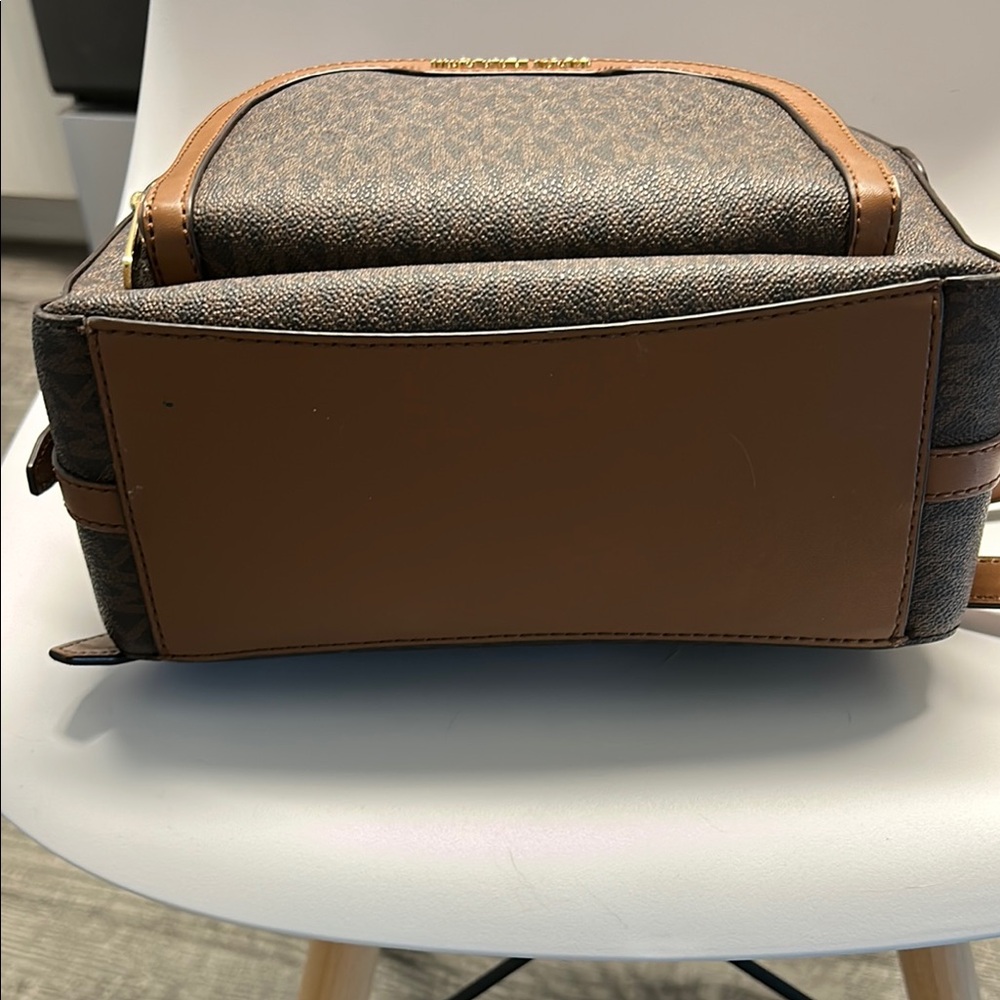 Michael Kors Brown Monogram Backpack with Gold Hardware - Picture 8 of 16